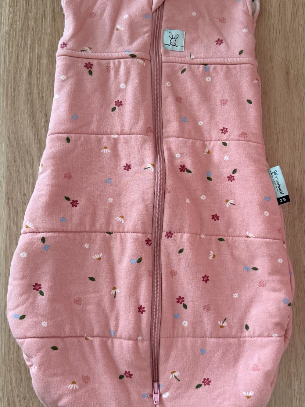 Ergopouch Pink Floral Zip Front Baby Sleep Sack